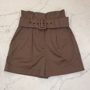 ba&sh Women’s Taupe Kook High Waist Paperbag Shorts (0)